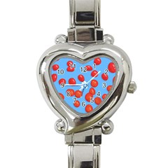 Tomatoes Fruite Slice Red Heart Italian Charm Watch by Mariart