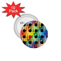 Watermark Circles Squares Polka Dots Rainbow Plaid 1 75  Buttons (10 Pack)