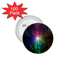 Anodized Rainbow Eyes And Metallic Fractal Flares 1 75  Buttons (100 Pack)  by jayaprime