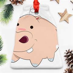 Happy Cartoon Baby Hippo Ornament (bell) by Catifornia