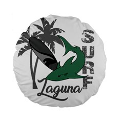 Surf - Laguna Standard 15  Premium Round Cushions by Valentinaart