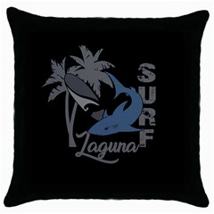 Surf - Laguna Throw Pillow Case (black) by Valentinaart