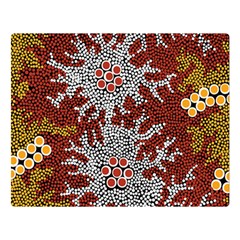 Aboriginal Art – Riverside Dreaming Double Sided Flano Blanket (large)  by hogartharts