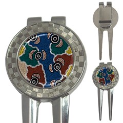 Aboriginal Art - Riverside Dreaming 3-in-1 Golf Divots by hogartharts