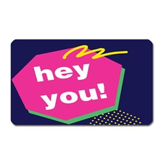 Behance Feelings Beauty Hey You Leaf Polka Dots Pink Blue Magnet (rectangular)