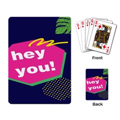 Behance Feelings Beauty Hey You Leaf Polka Dots Pink Blue Playing Card