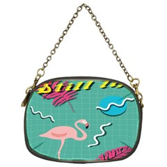 Behance Feelings Beauty Flamingo Bird Still Life Leaf Green Pink Red Chain Purses (two Sides)  by Mariart