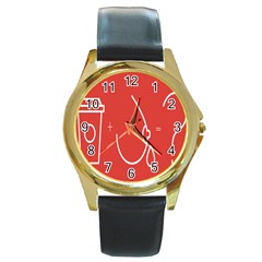 Caffeine And Breastfeeding Coffee Nursing Red Sign Round Gold Metal Watch