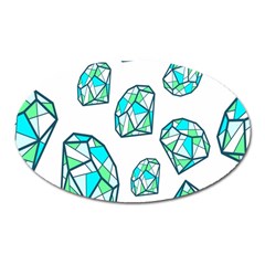 Brilliant Diamond Green Blue White Oval Magnet by Mariart