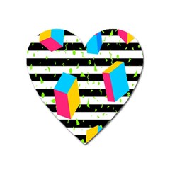 Cube Line Polka Dots Horizontal Triangle Pink Yellow Blue Green Black Flag Heart Magnet