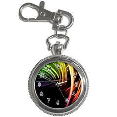 Colorful Abstract Fantasy Modern Green Gold Purple Light Black Line Key Chain Watches by Mariart