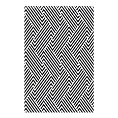 Escher Striped Black And White Plain Vinyl Shower Curtain 48  X 72  (small)  by Mariart