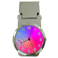 Light Aurora Pink Purple Gold Money Clip Watches