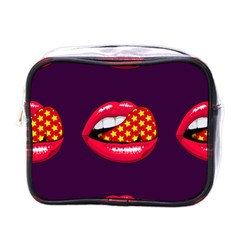 Lip Vector Hipster Example Image Star Sexy Purple Red Mini Toiletries Bags by Mariart