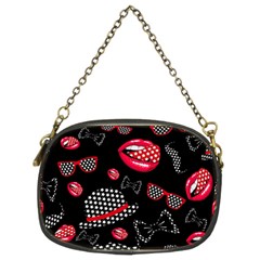 Lip Hat Vector Hipster Example Image Star Sexy Black Red Chain Purses (two Sides)  by Mariart