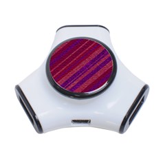 Maroon Striped Texture 3-port Usb Hub