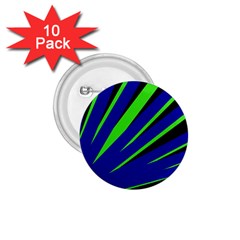 Rays Light Chevron Blue Green Black 1 75  Buttons (10 Pack)