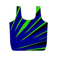 Rays Light Chevron Blue Green Black Full Print Recycle Bags (m)  by Mariart