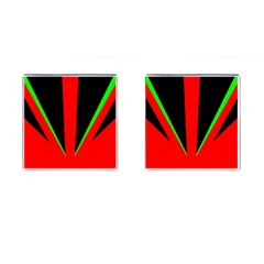 Rays Light Chevron Green Red Black Cufflinks (square) by Mariart