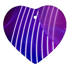 Rays Light Chevron Blue Purple Line Light Ornament (heart)