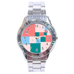 Simple Perfect Squares Squares Order Stainless Steel Analogue Watch