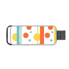 Stripes Dots Line Circle Vertical Yellow Red Blue Polka Portable Usb Flash (two Sides)