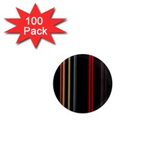 Stripes Line Black Red 1  Mini Magnets (100 Pack) 