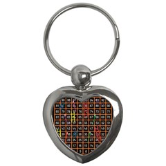 Snakes Ladders Game Plaid Number Key Chains (heart) 