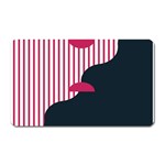 Waves Line Polka Dots Vertical Black Pink Magnet (Rectangular) Front