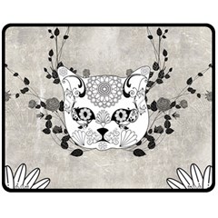 Wonderful Sugar Cat Skull Fleece Blanket (medium)  by FantasyWorld7