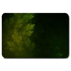 Beautiful Fractal Pines In The Misty Spring Night Large Doormat  by jayaprime