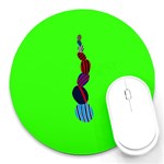 Egg Line Rainbow Green Round Mousepads Front