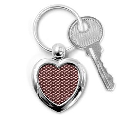 Chocolate Pink Hearts Gift Wrap Key Chains (heart) 