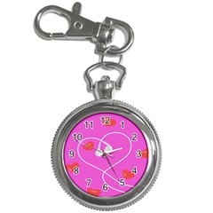 Heart Love Pink Red Key Chain Watches by Mariart