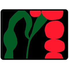 Illustrators Portraits Plants Green Red Polka Dots Double Sided Fleece Blanket (large) 