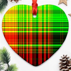 Line Light Neon Red Green Ornament (heart)