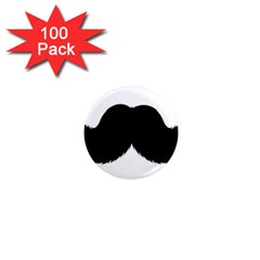 Mustache Owl Hair Black Man 1  Mini Magnets (100 Pack) 