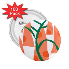 Portraits Plants Carrot Polka Dots Orange Green 2 25  Buttons (100 Pack) 