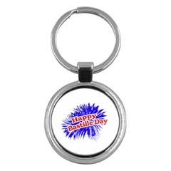 Happy Bastille Day Graphic Logo Key Chains (round)  by dflcprints