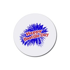 Happy Bastille Day Graphic Logo Rubber Coaster (round)  by dflcprints