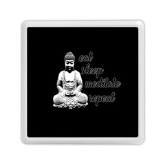 Eat, Sleep, Meditate, Repeat  Memory Card Reader (square)  by Valentinaart