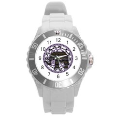 Ornate Mandala Elephant  Round Plastic Sport Watch (l) by Valentinaart