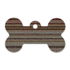 Stripy Knitted Wool Fabric Texture Dog Tag Bone (two Sides) by BangZart