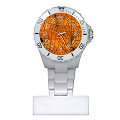 Vector Seamless Pattern With Spider Web On Orange Plastic Nurses Watch by BangZart