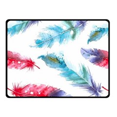 Watercolor Feather Background Fleece Blanket (small) by LimeGreenFlamingo