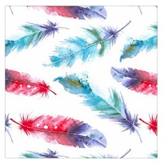 Watercolor Feather Background Large Satin Scarf (square)