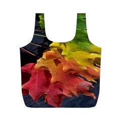 Green Yellow Red Maple Leaf Full Print Recycle Bags (m)  by BangZart