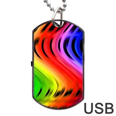 Colorful Vertical Lines Dog Tag Usb Flash (two Sides) by BangZart