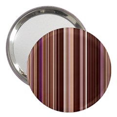 Brown Vertical Stripes 3  Handbag Mirrors by BangZart