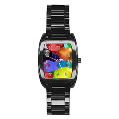 Colorful Balloons Render Stainless Steel Barrel Watch by BangZart